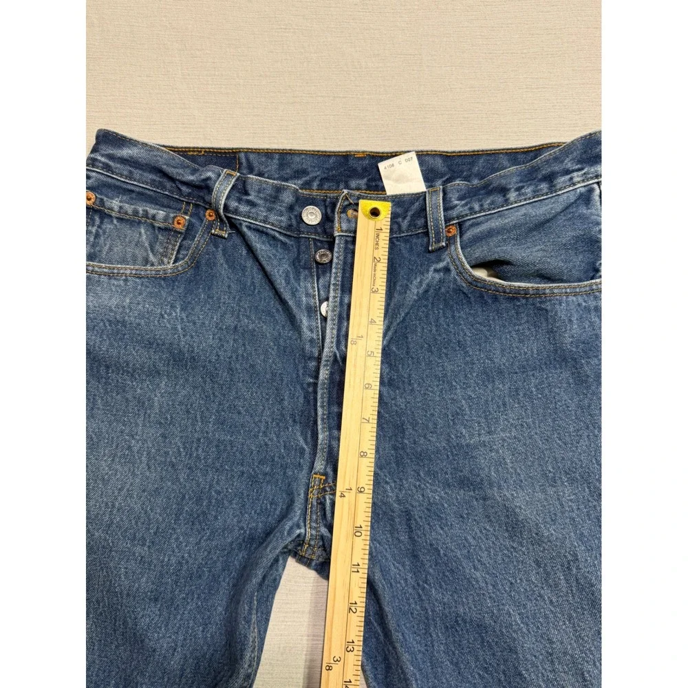 Levis 501 XX Mens Straight Leg Blue Denim Button Fly Jeans W35 L31 Medium Wash